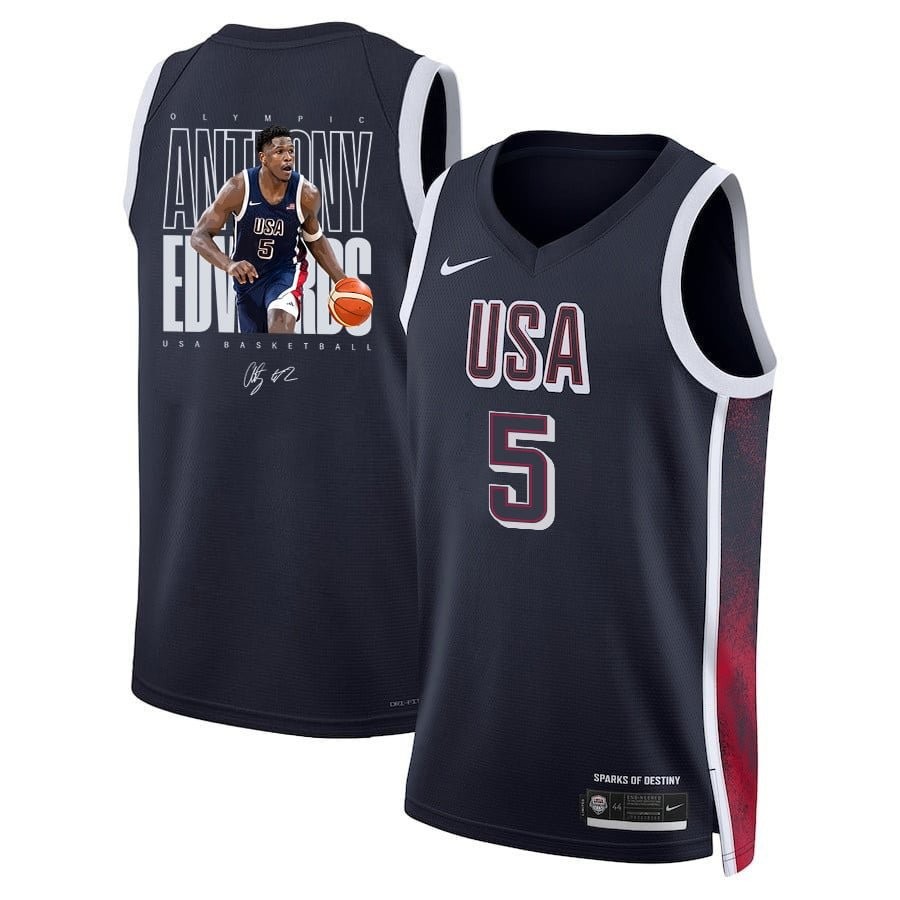 Stephen Curry 4 The Golden Boy Men's USA Basketball Unisex 2024 Swingman Player Jersey - Navy