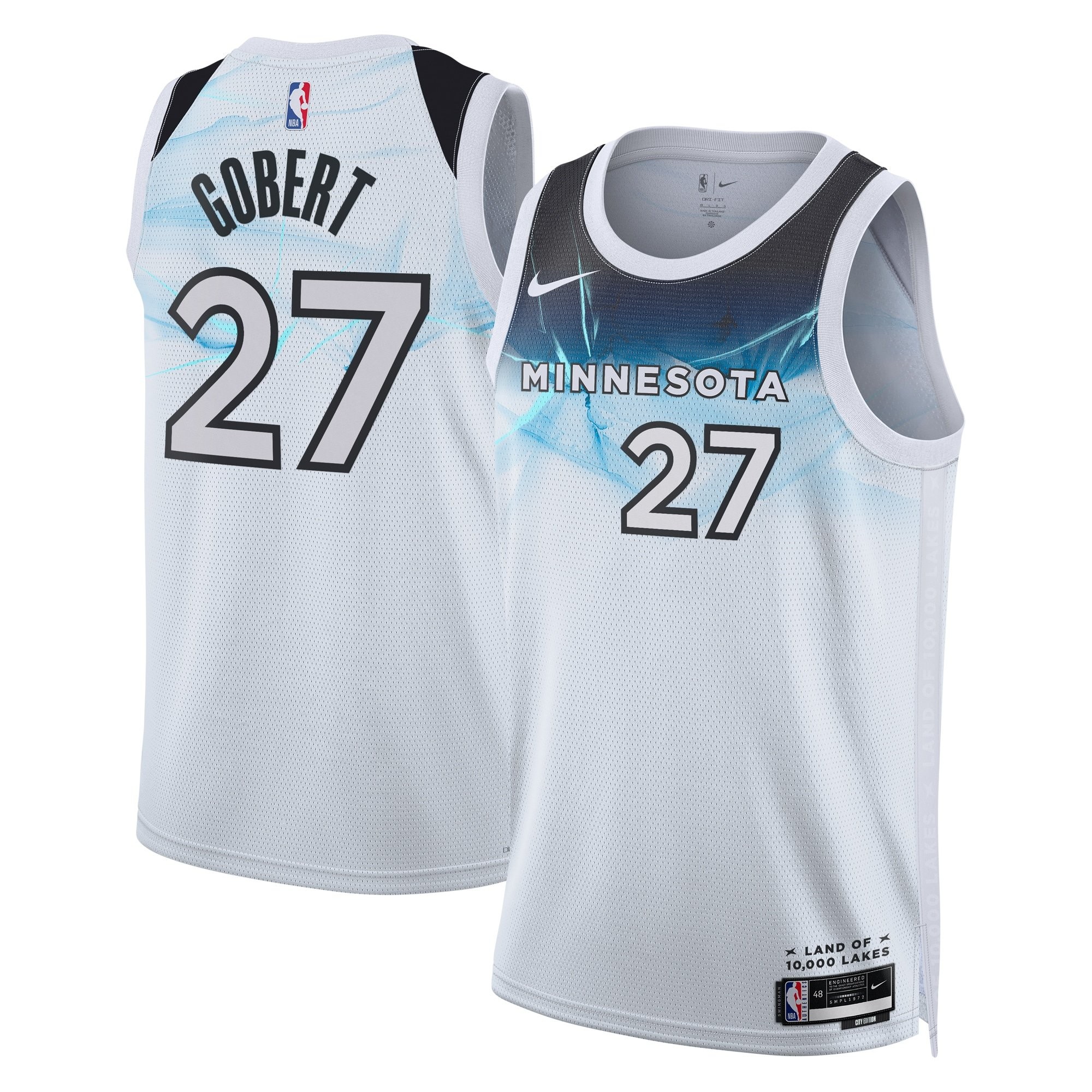 Minnesota Timberwolves 2024 City Edition Swingman Jersey White Rudy Gobert Unisex