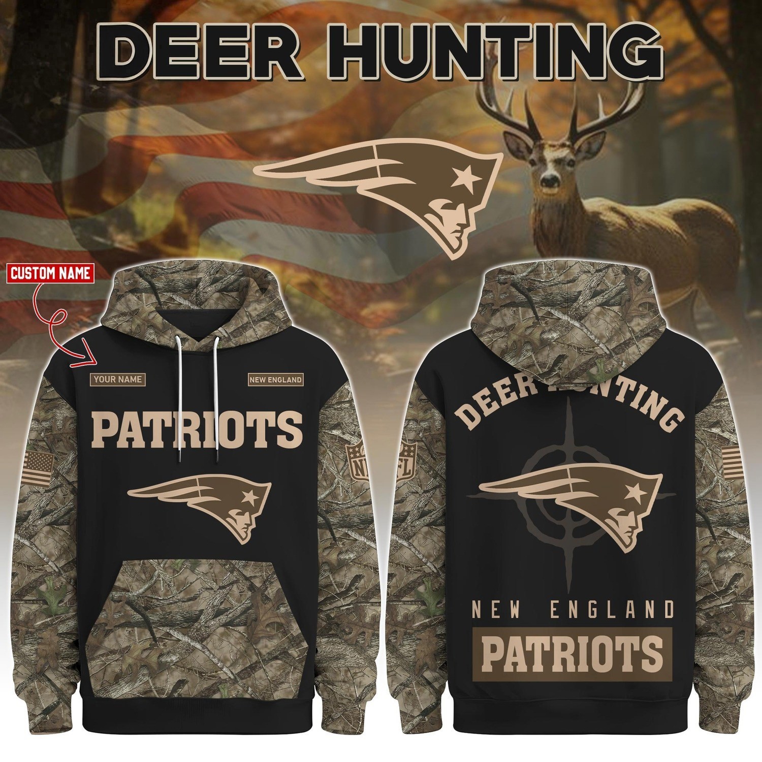 Musemora - Unisex New England Patriots Hoodie - Game Day