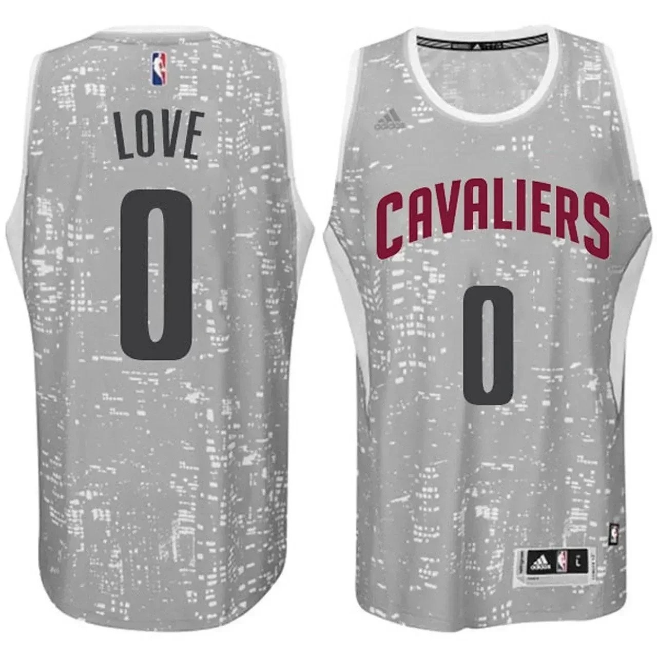Male Cleveland Cavaliers 0 Kevin Love City Lights Gray Swingman Jersey