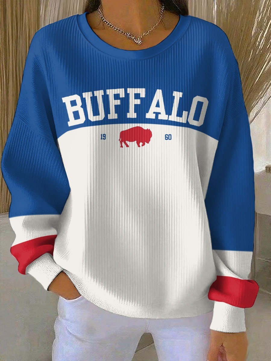 Musemora - Women's Buffalo Bills Sweatshirt - Game Day Football