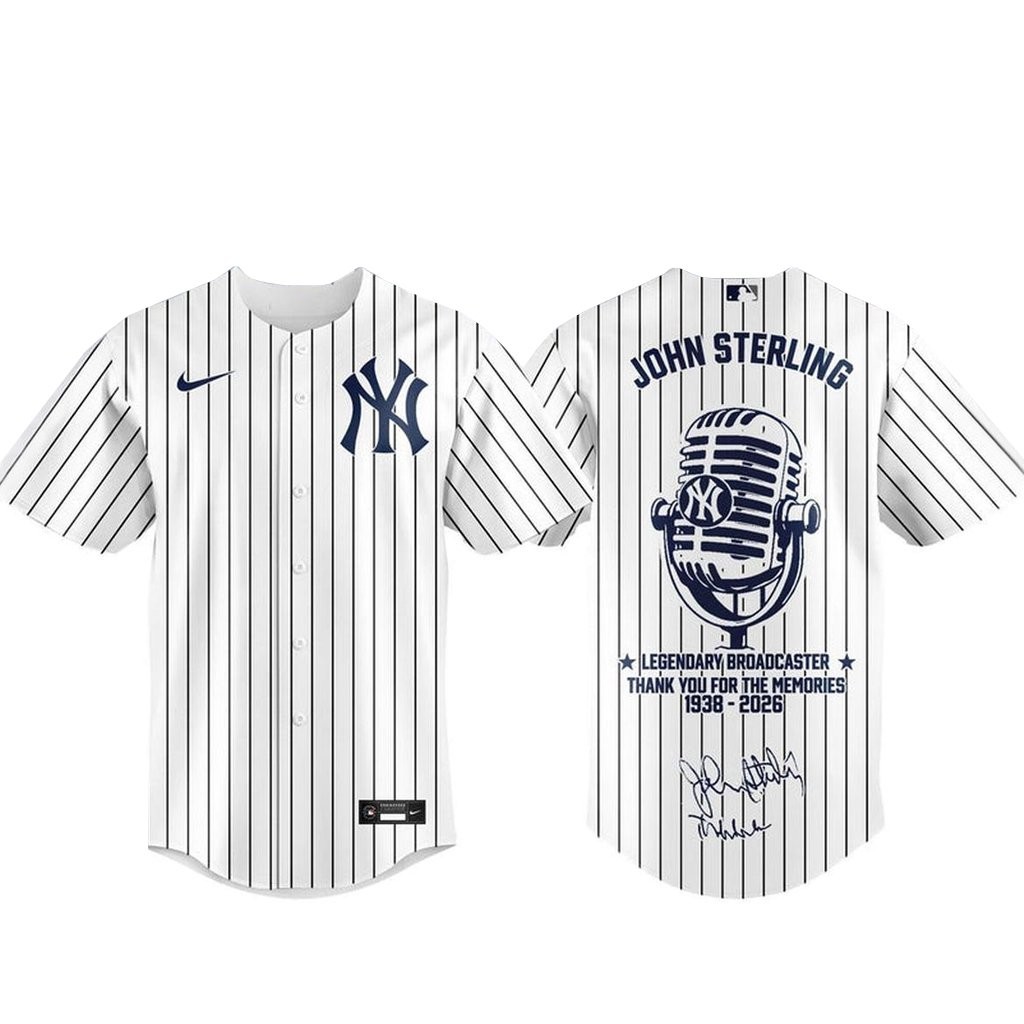 New York Yankees In Memories Of John Sterling 1938-2026 Baseball Jersey