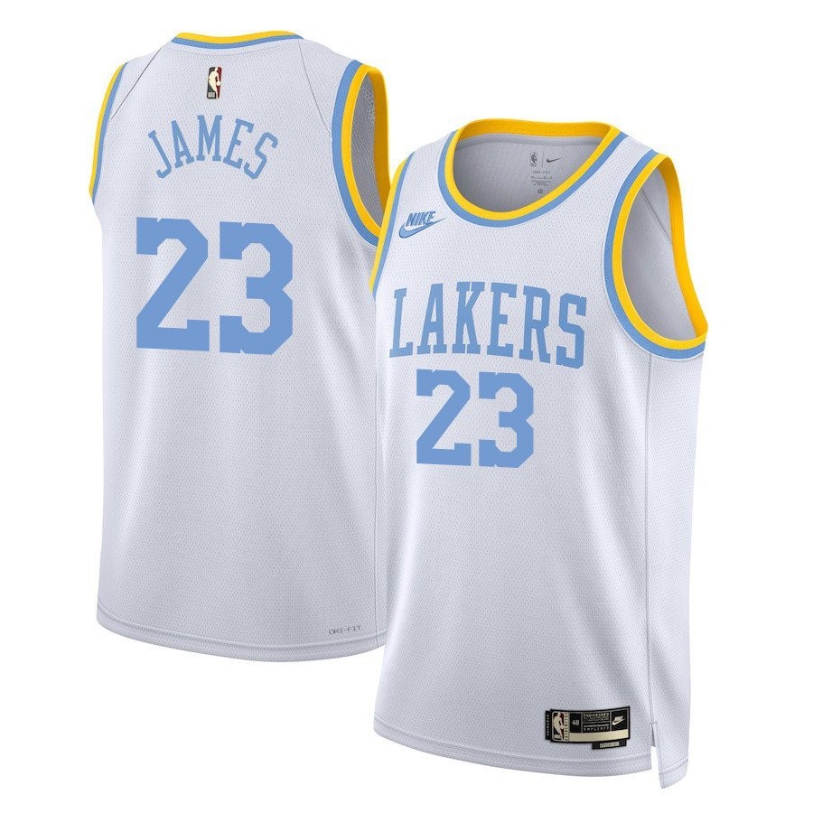 LeBron James 23 Los Angeles Lakers Classic Edition Swingman Jersey White Mens