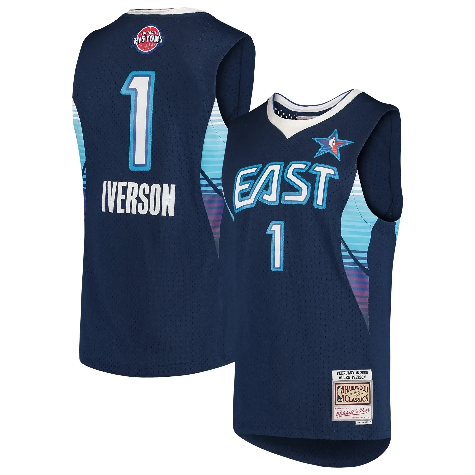 Allen Iverson Eastern Conference Mitchell Ness Hardwood Classics 2009 All-star Game Swingman Jersey - Navy