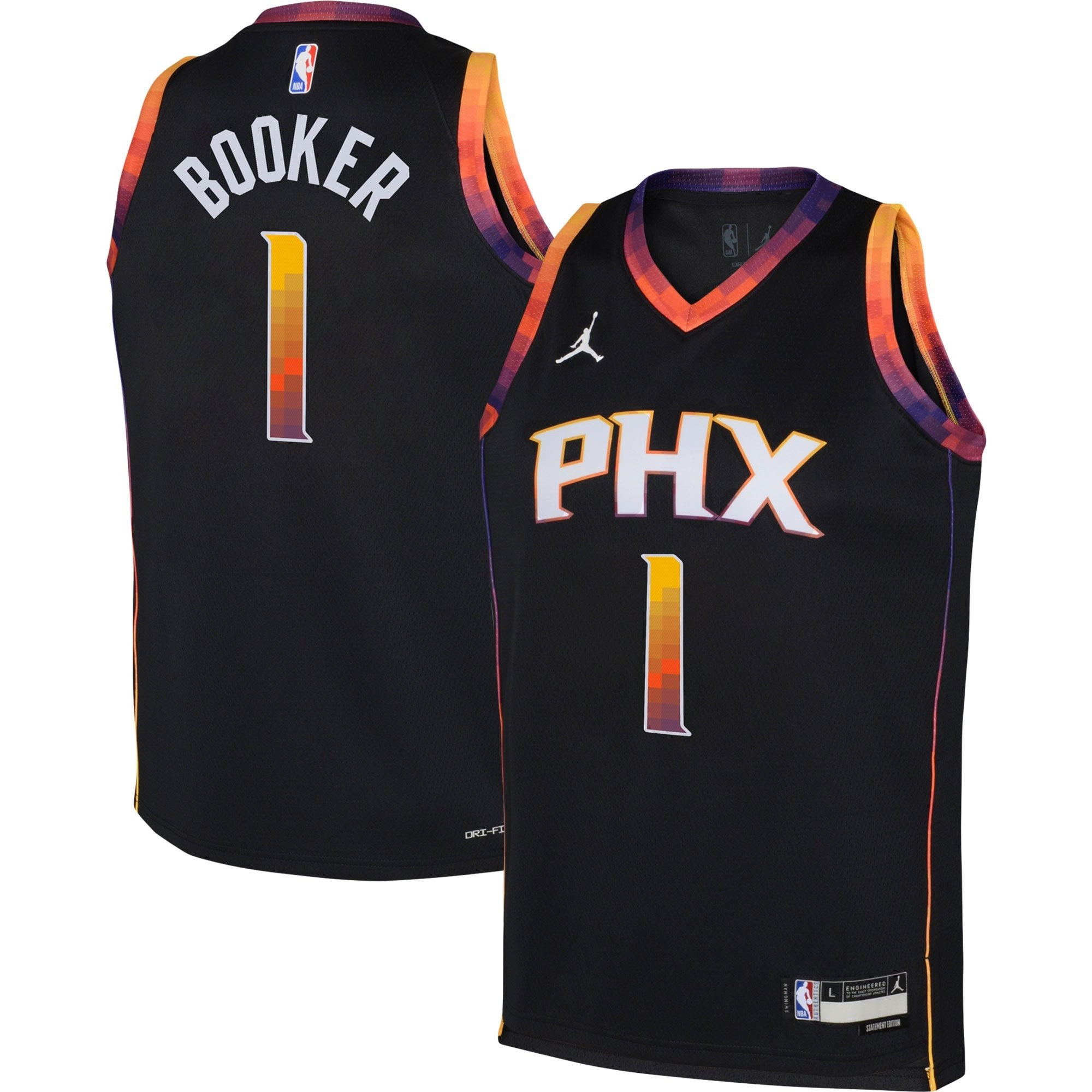 Youth Jordan Brand Devin Booker Black Phoenix Suns Swingman Jersey Statement Edition