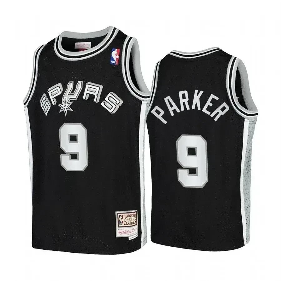 Youth Tony Parker San Antonio Spurs Hardwood Classics Jersey Black Unisex