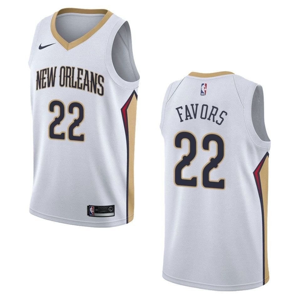 Men's New Orleans Pelicans Derrick Favors #22 Association Swingman Jersey White