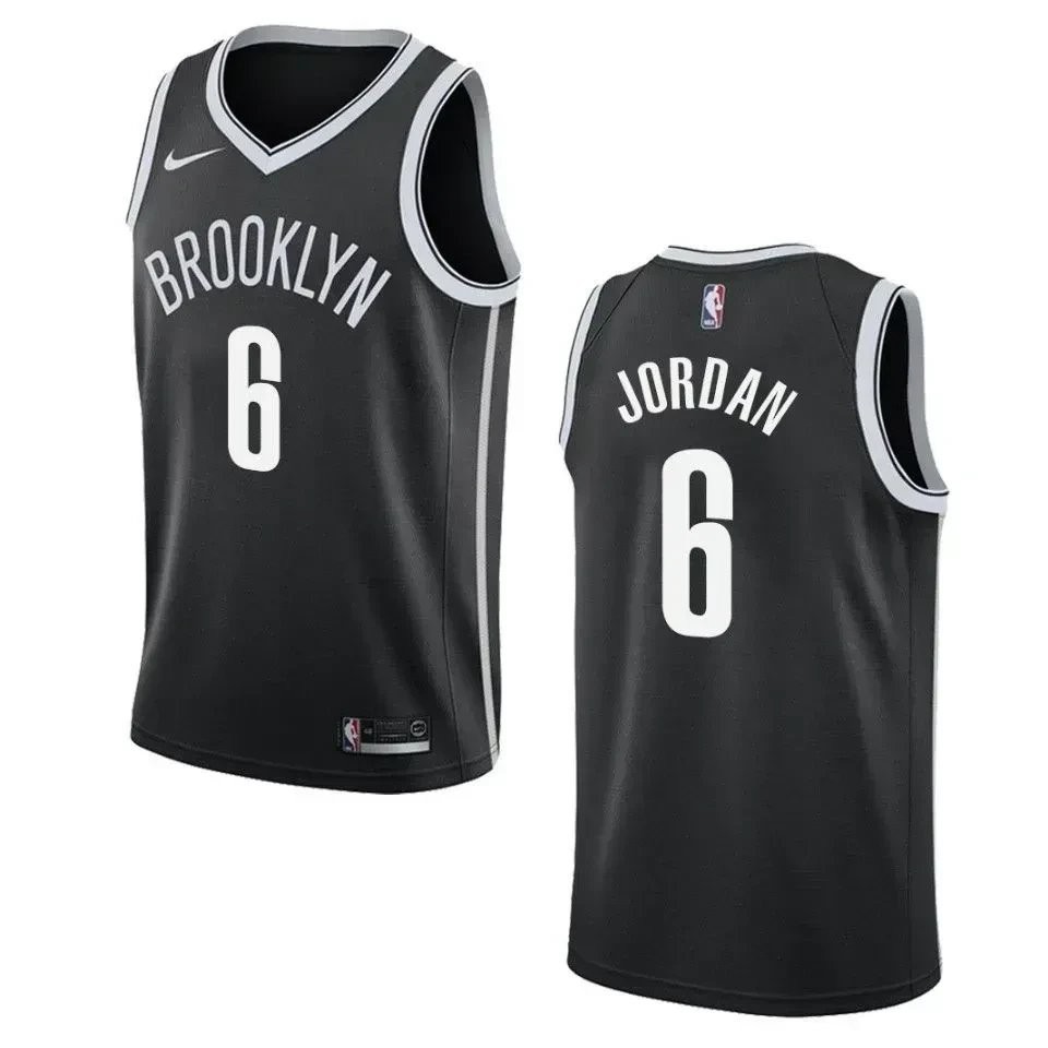 Men's Brooklyn Nets DeAndre Jordan #6 Icon Swingman Jersey Black
