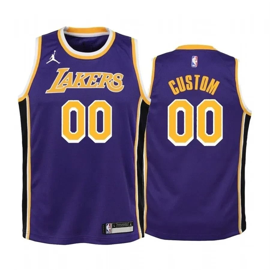 Youth Custom Los Angeles Lakers Purple State Jersey Jumpman Unisex S-3XL