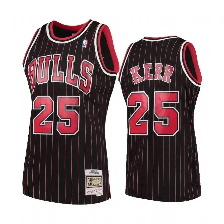 Men's Chicago Bulls Steve Kerr Black Jersey - 100% Polyester Breathable Sports Jersey