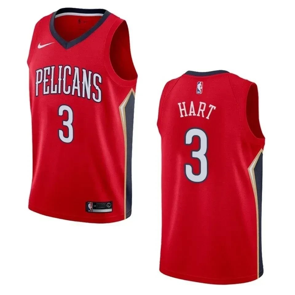 Men's New Orleans Pelicans Josh Hart Statement Swingman Jersey Red - 100% Polyester
