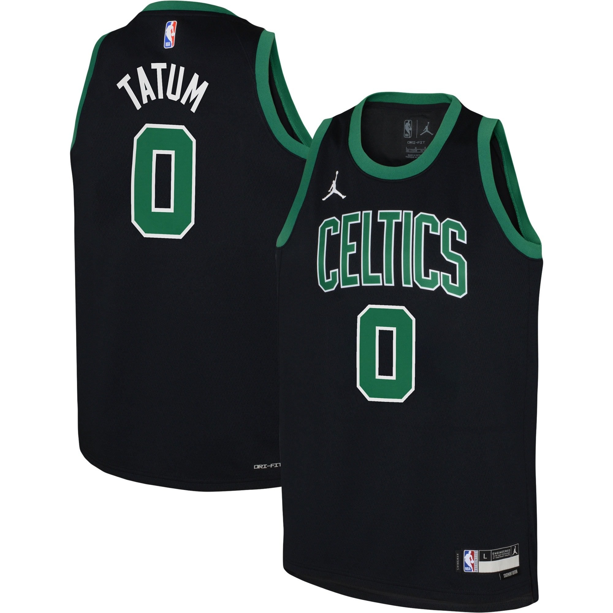 Youth Jordan Brand Jayson Tatum Black Boston Celtics Swingman Jersey Statement Edition