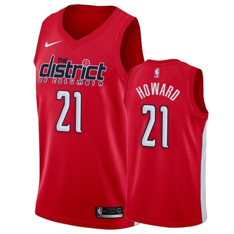 Men's Dwight Howard Wizards #21 Earned Edition Red Basketball Jersey