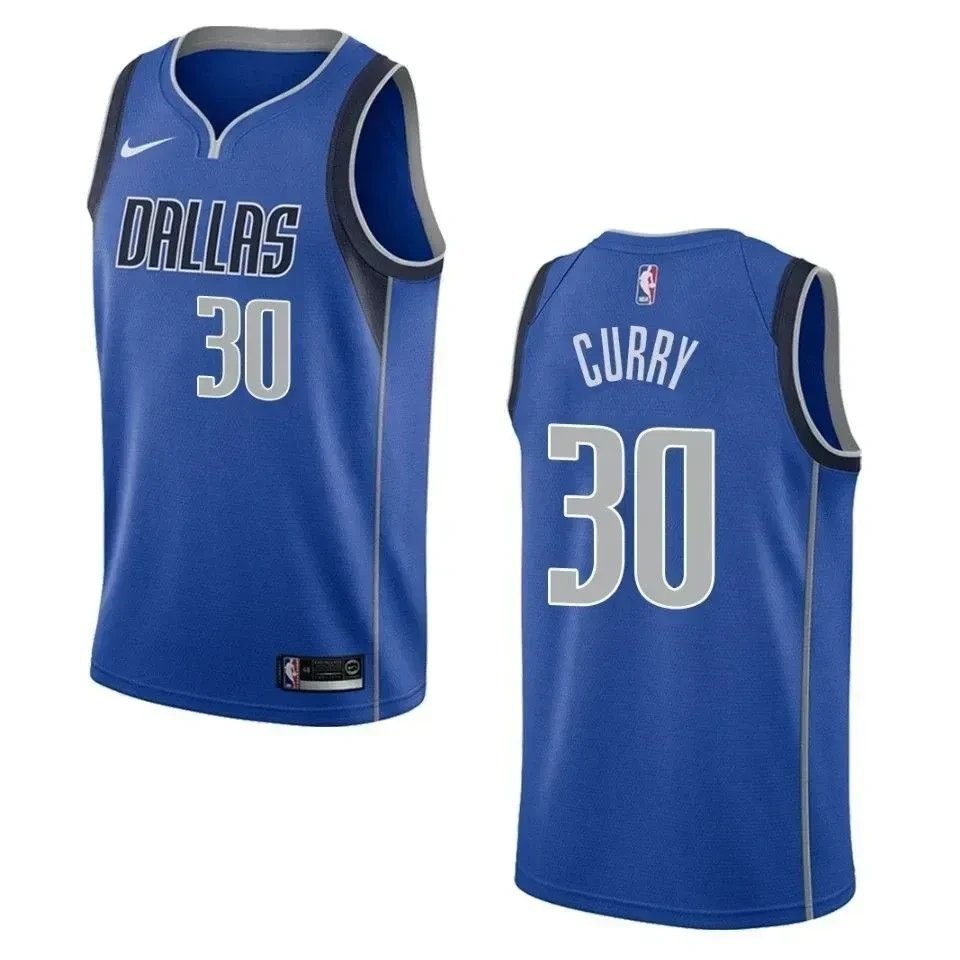 Men's Dallas Mavericks 30 Seth Curry Icon Swingman Jersey - Blue