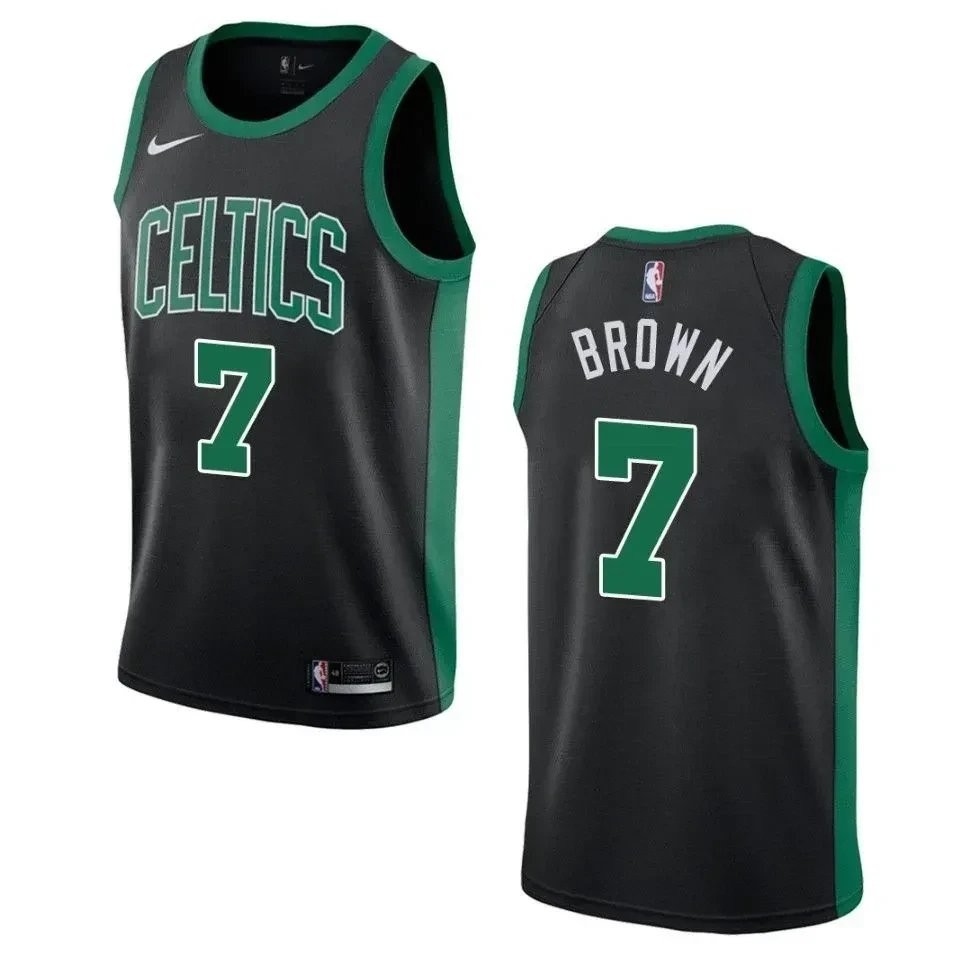 Men's Boston Celtics Jaylen Brown #7 Statement Swingman Jersey Black