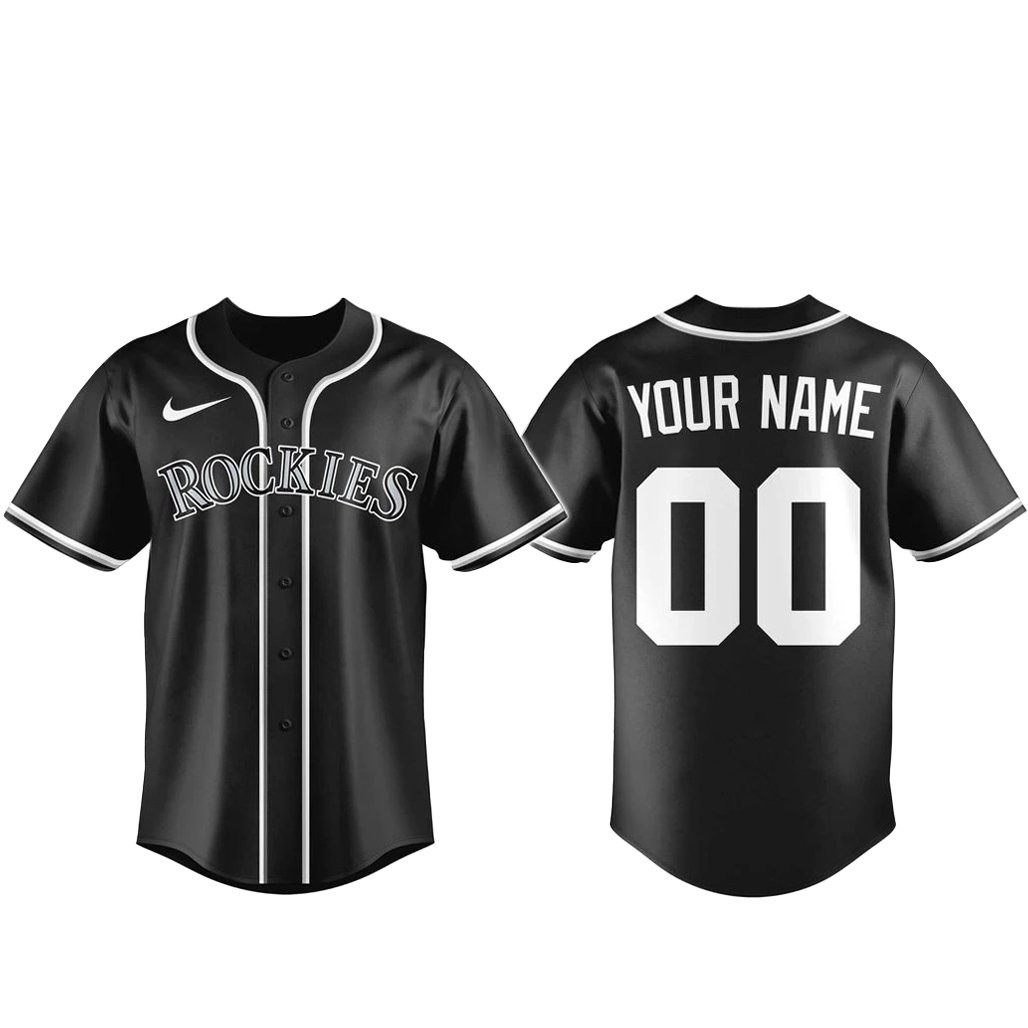 Custom Name and Number Colorado Rockies Blackout Built For The Night 2026 Baseball Jersey