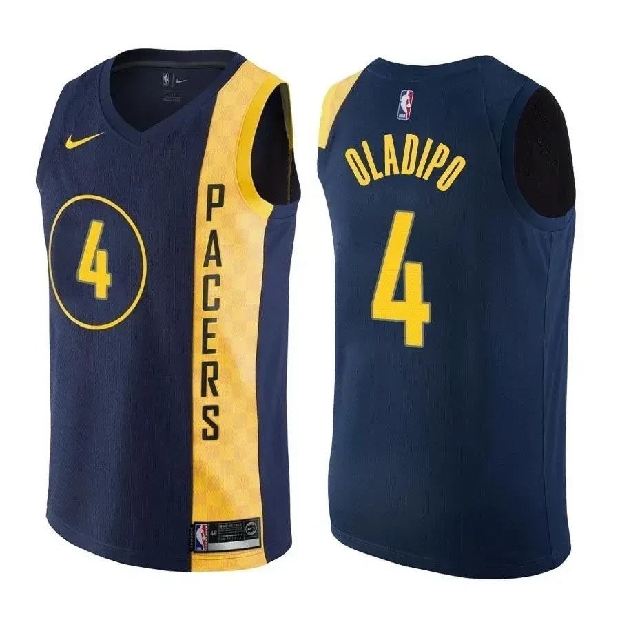 Men's Victor Oladipo 4 City Edition Navy Pacers Jersey - Polyester, Sizes S-3XL