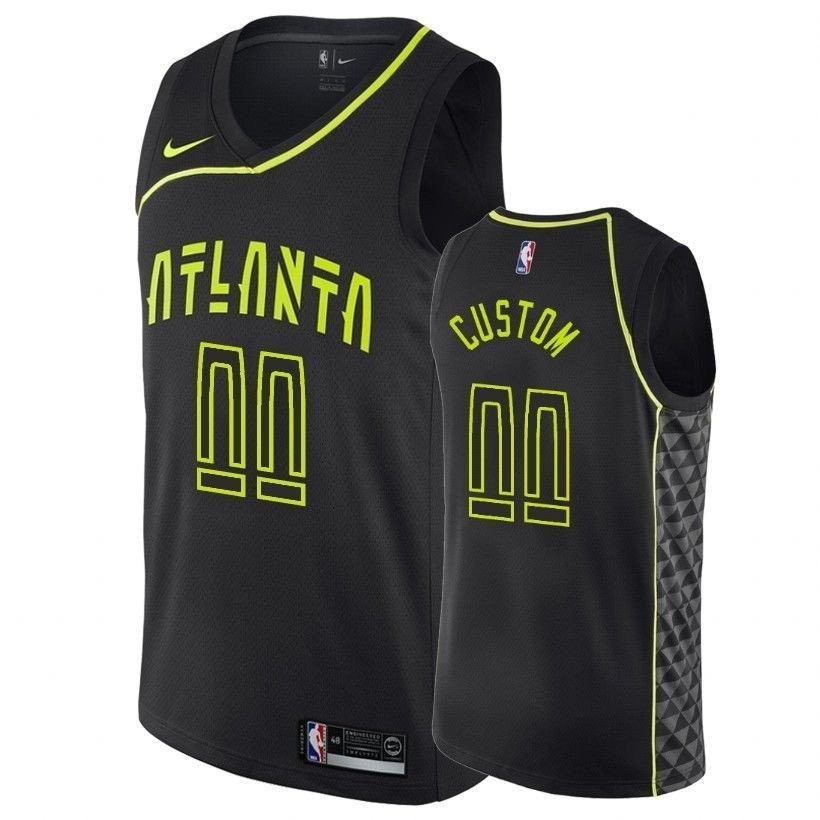 Men's Hawks City Black Custom Jersey S-XXL Multicolor Polyester