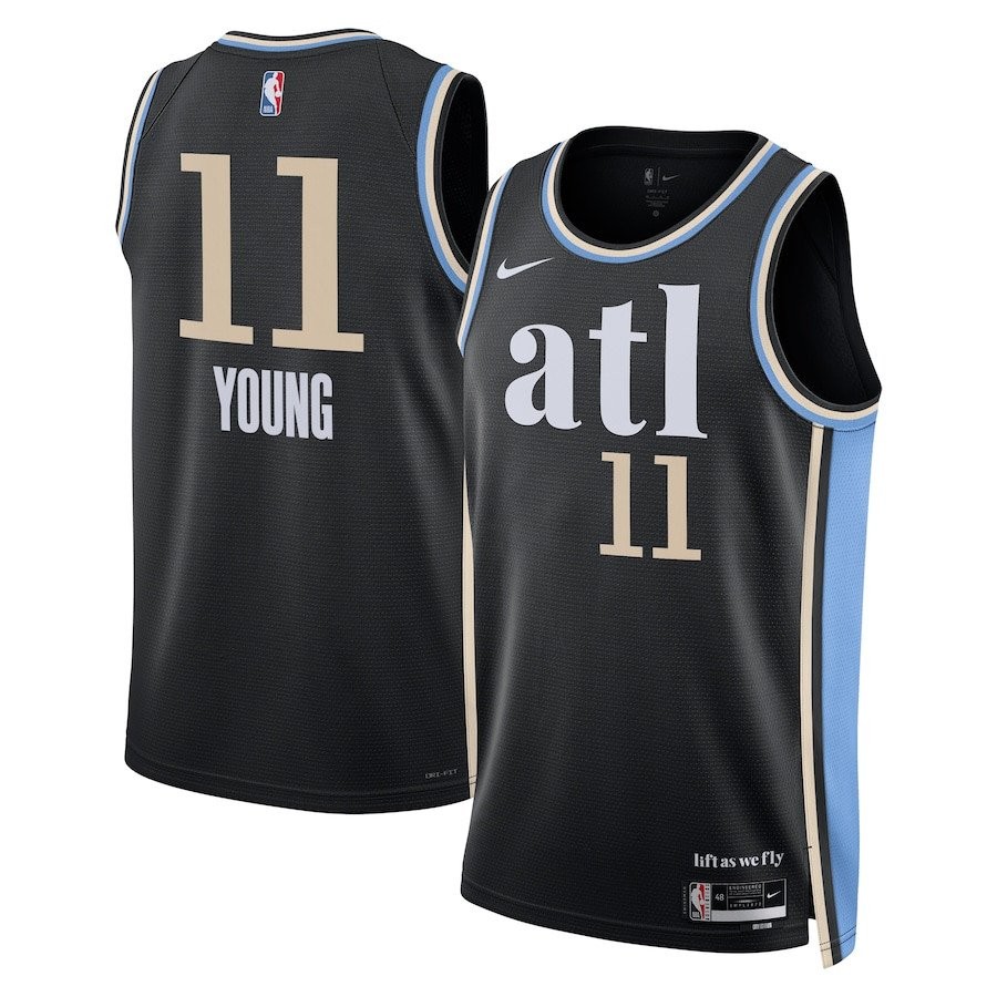 Trae Young 11 Atlanta Hawks 2023/24 City Edition Swingman Jersey Black Unisex