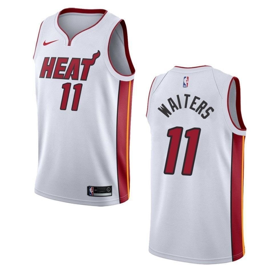 Men's Miami Heat 11 Dion Waiters Association Swingman Jersey White