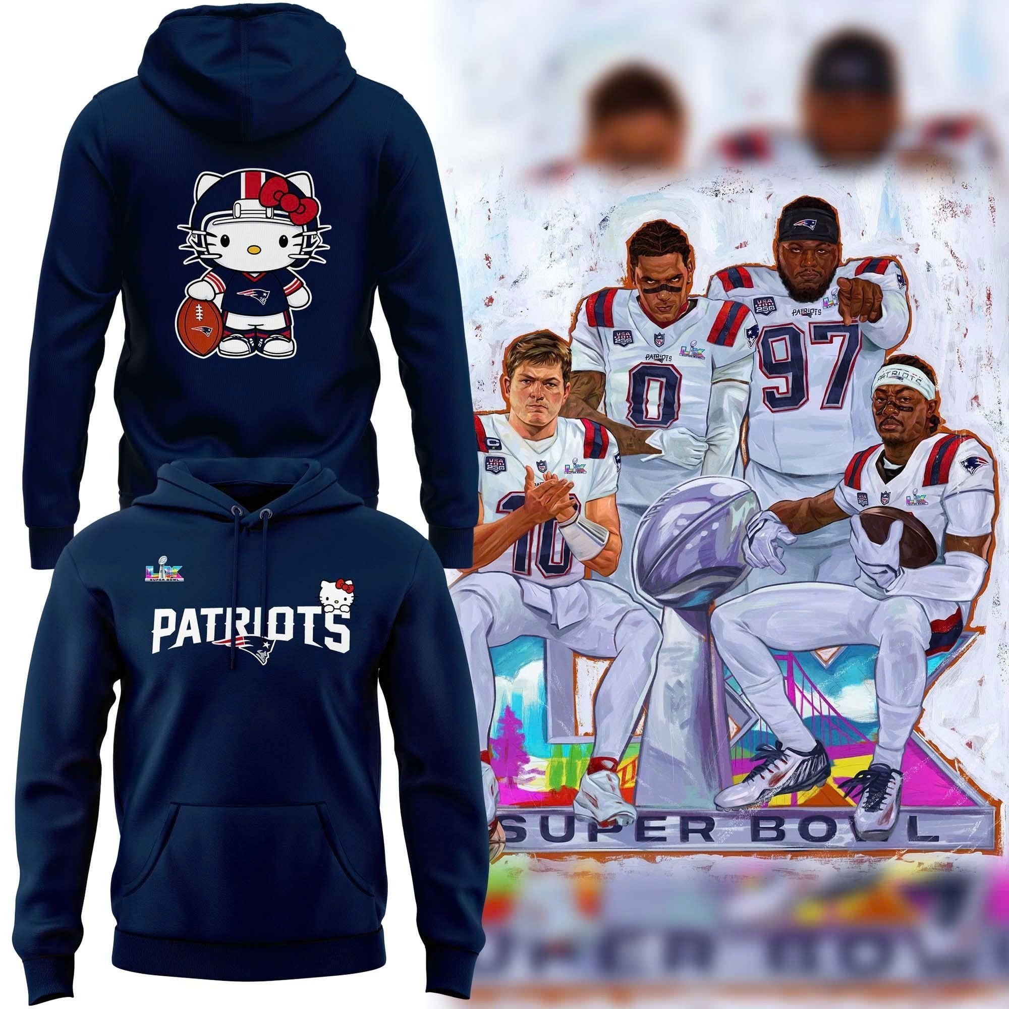 Musemora - Unisex New England Patriots Hoodie - Football Super Bowl
