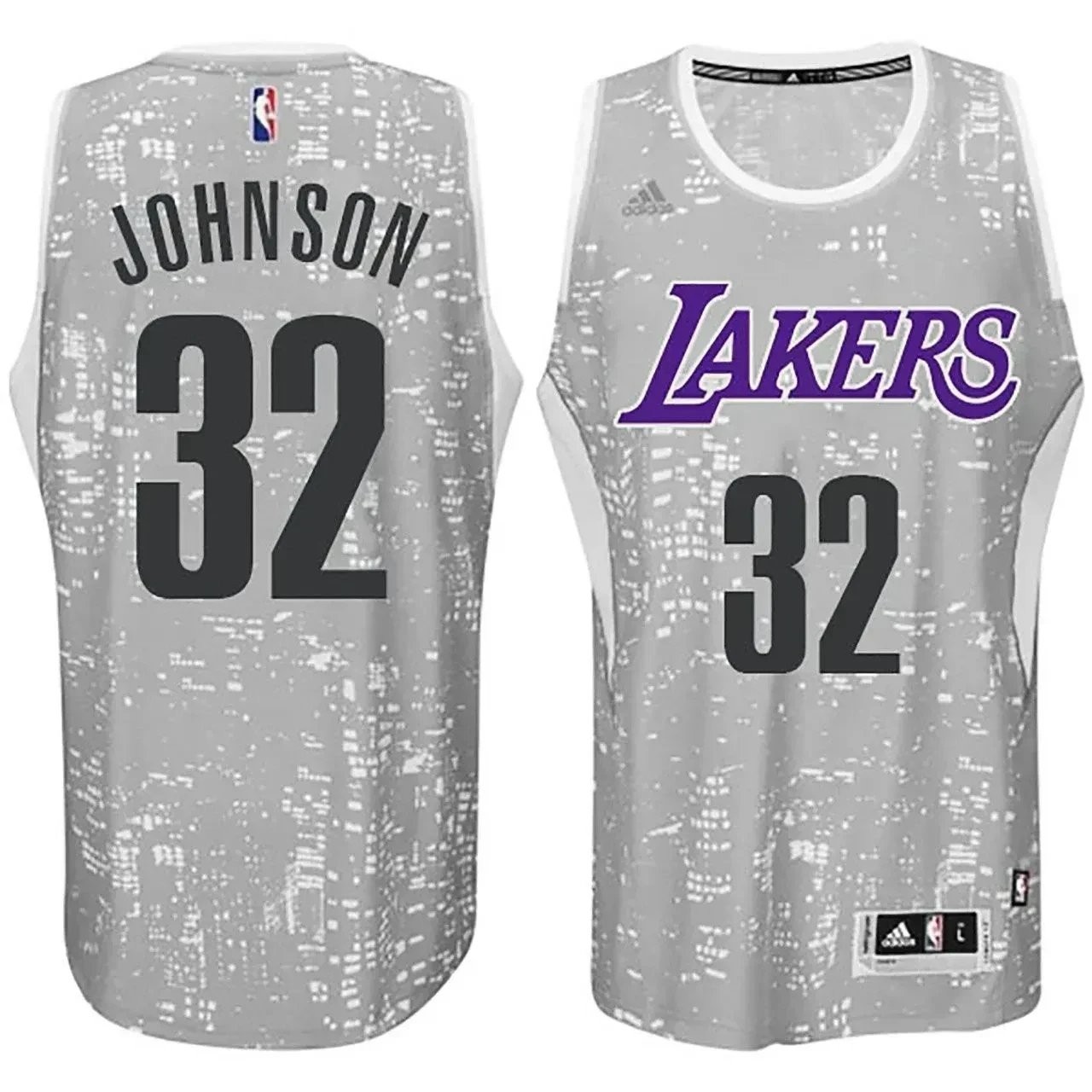 Los Angeles Lakers Earvin Magic Johnson #32 City Lights Gray Swingman Jersey - Adult Unisex