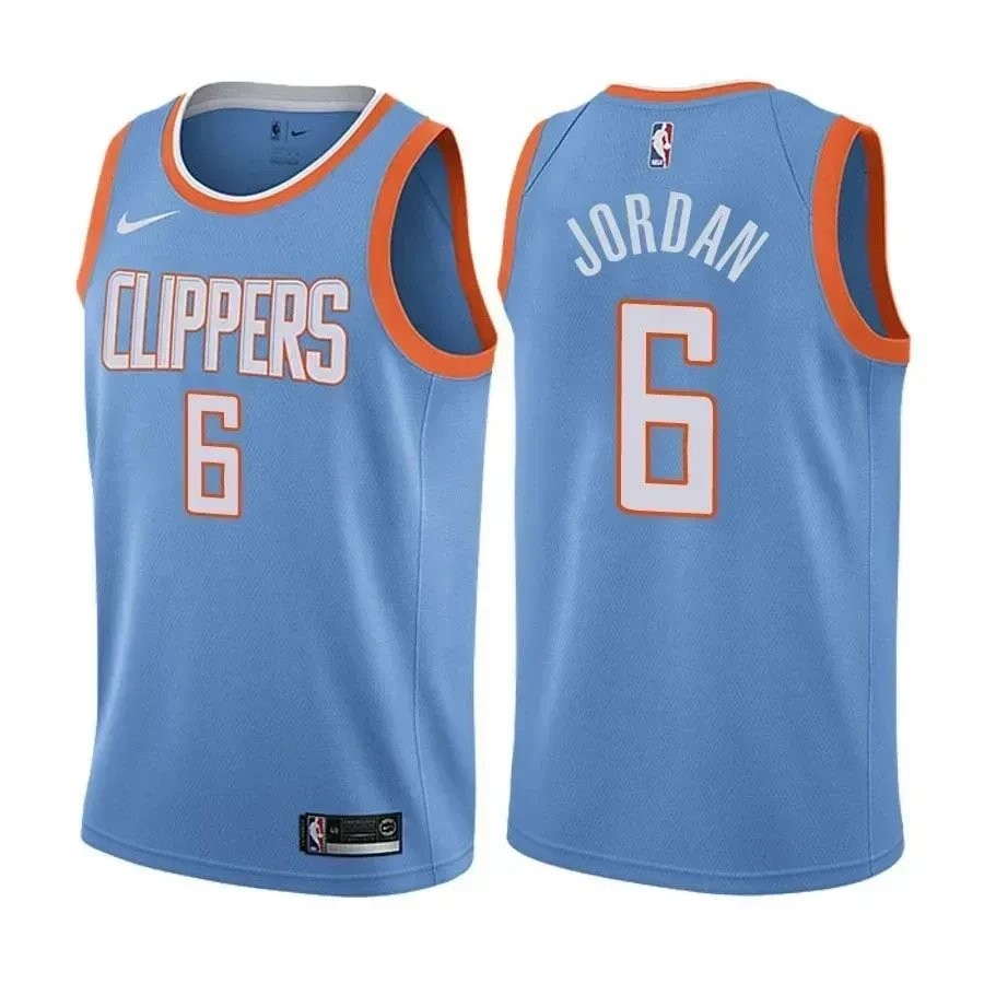 Men's DeAndre Jordan 6 City Edition Blue NBA Jersey Clippers Multicolor S-3XL