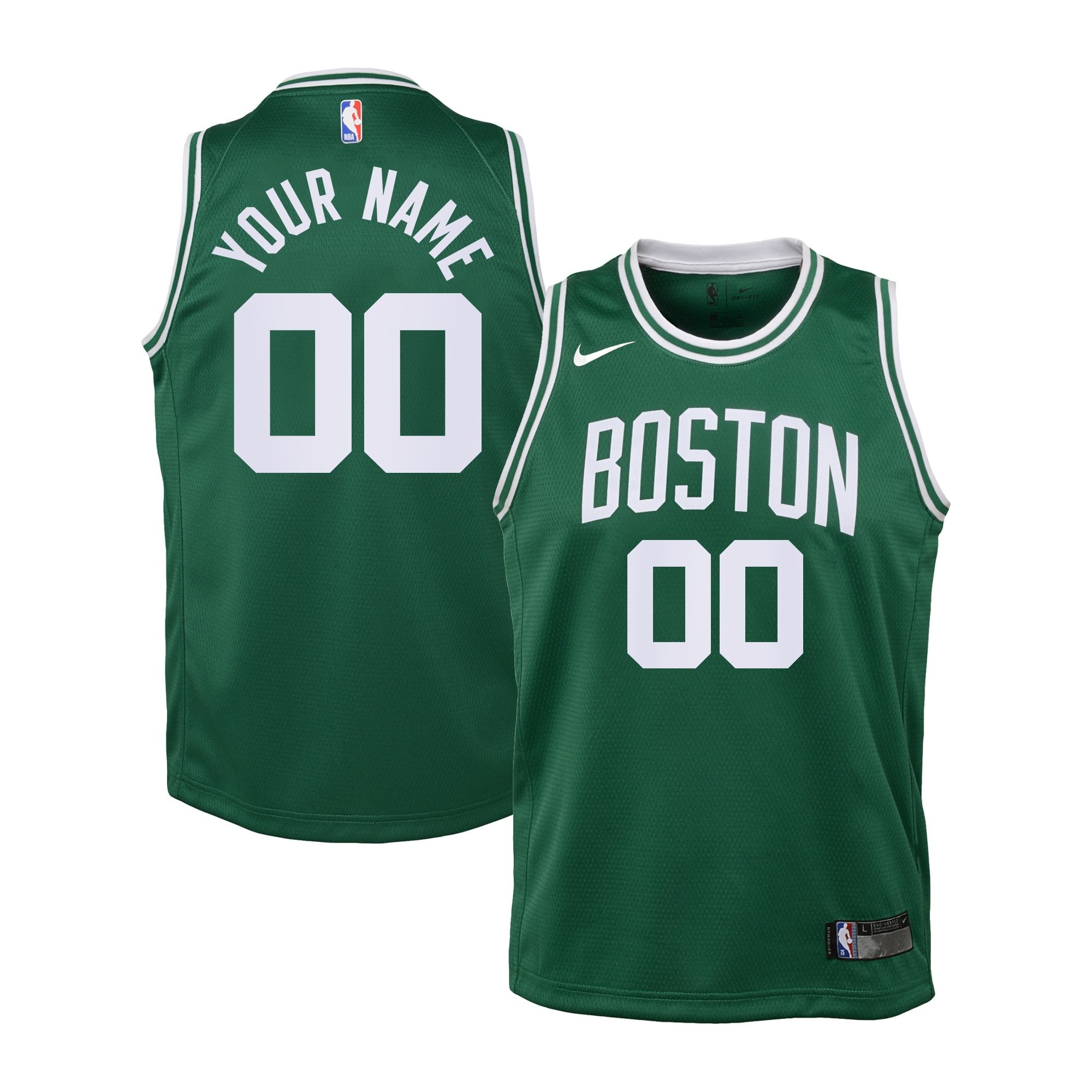 Boston Celtics Icon Custom Jersey Kids Unisex Multicolor S-3XL