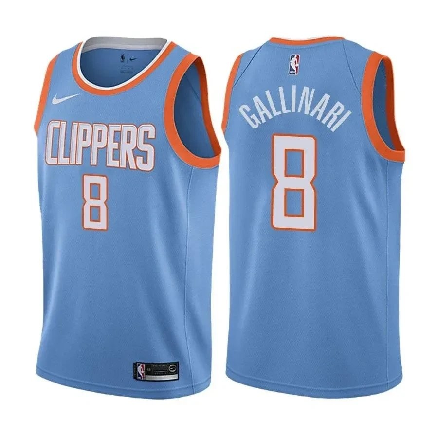 Men's Danilo Gallinari #8 City Edition Blue NBA Jersey Clippers