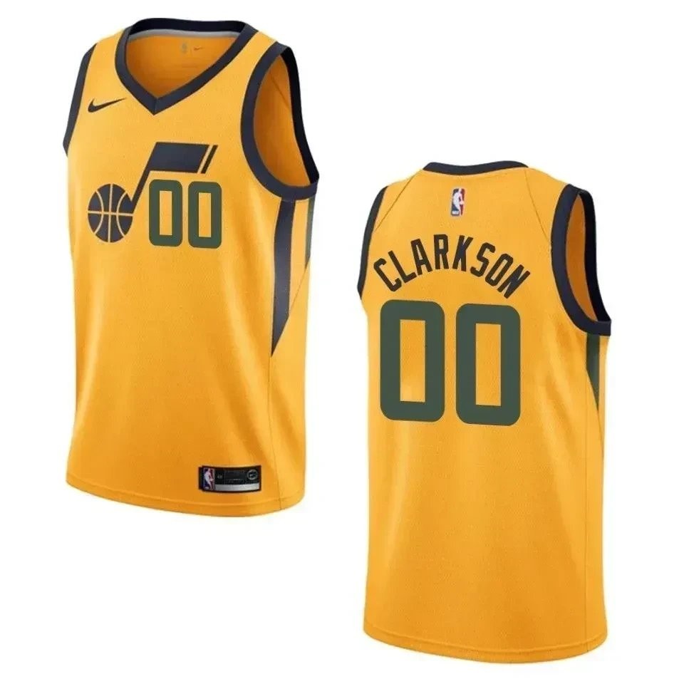 Men's Utah Jazz Jordan Clarkson Statement Swingman Jersey Gold - 100% Polyester