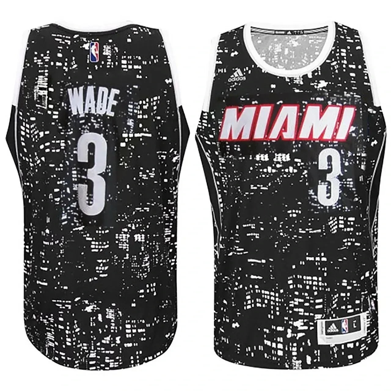 Miami Heat Dwyane Wade #3 City Lights Black Swingman Jersey - Adult Sizes S-3XL