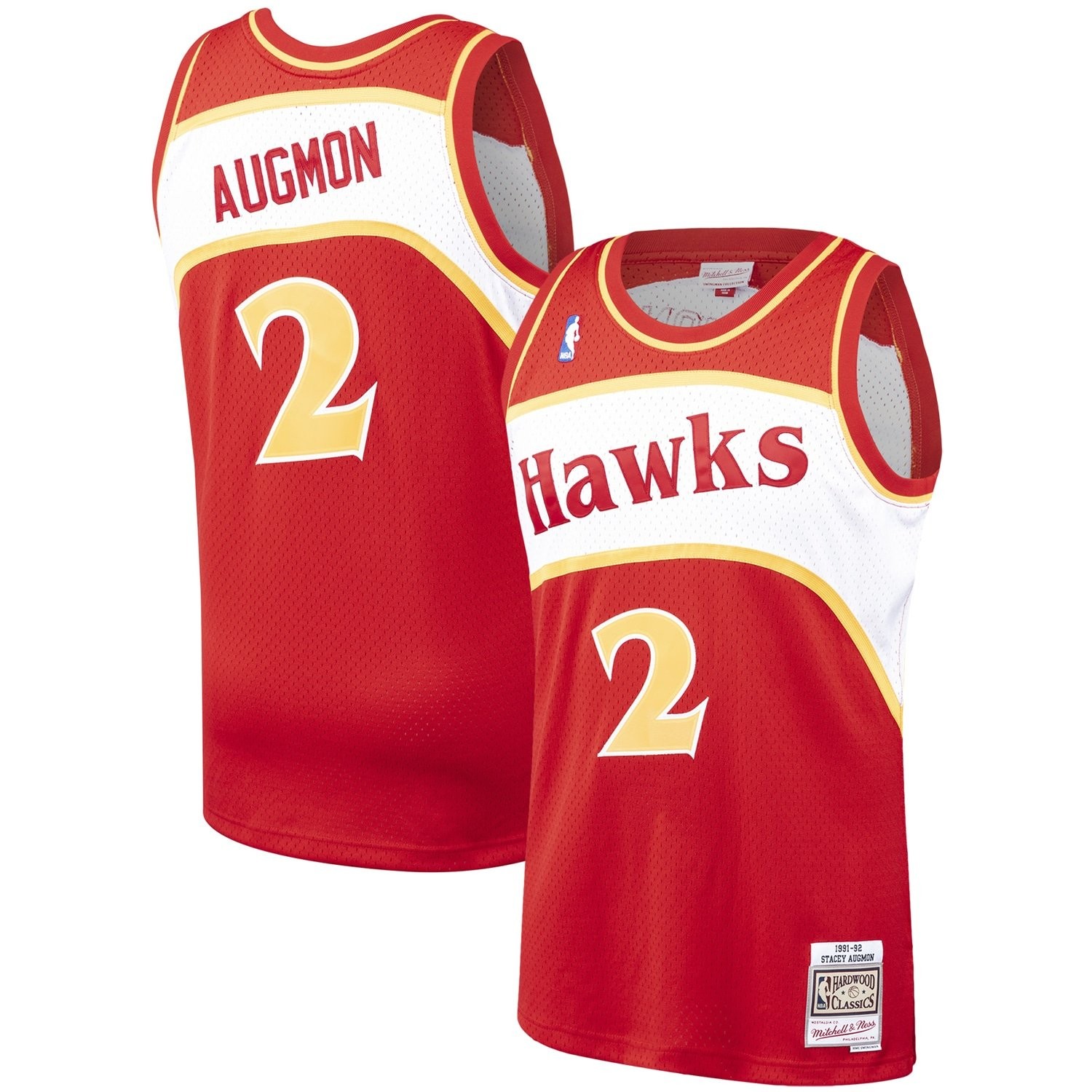 Men's Mitchell & Ness Stacey Augmon Red Atlanta Hawks 1991-92 Hardwood Classics Swingman Jersey