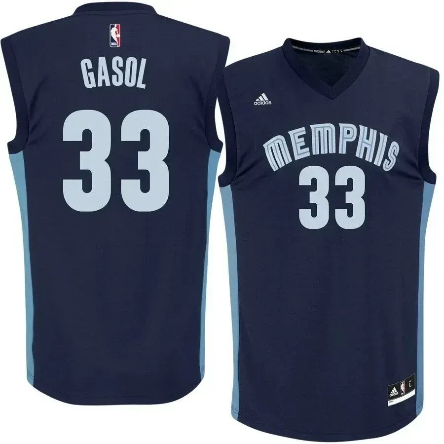 Marc Gasol Memphis Grizzlies Jersey Navy Blue Unisex 100% Polyester