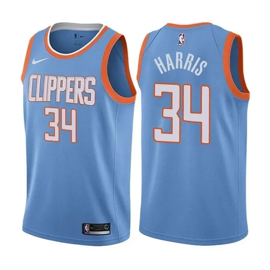Tobias Harris 34 LA Clippers City Edition Blue Basketball Jersey Unisex