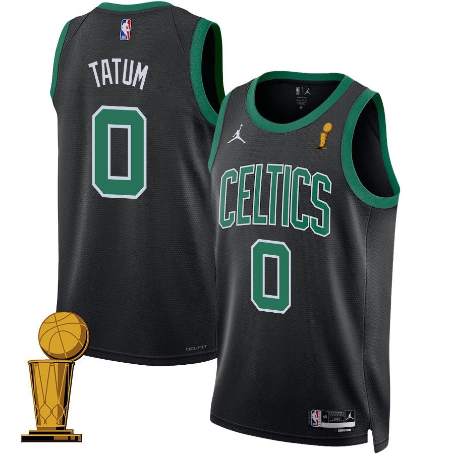 Jayson Tatum 0 Boston Celtics 2024 Finals Champions Swingman Jersey Statement Edition Black