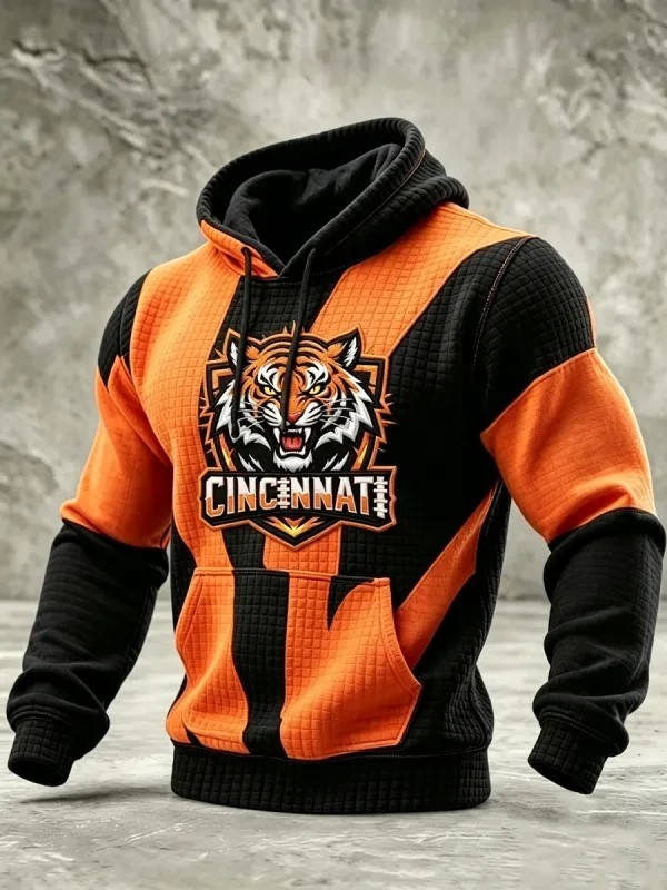 Musemora - Men's Cincinnati Bengals Hoodie - Game Day Football Tailgate
