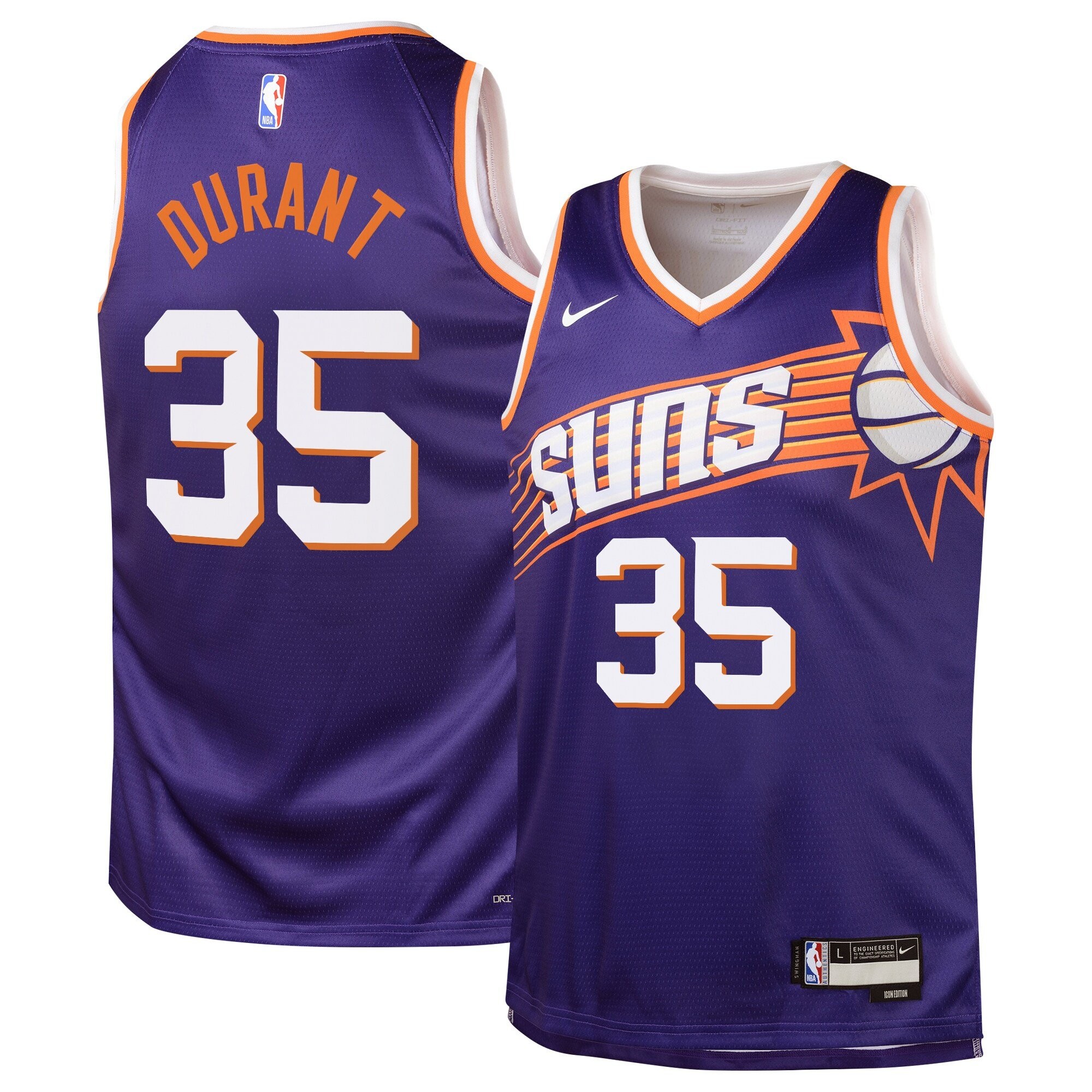 Phoenix Suns Icon Edition Swingman Jersey Purple Kevin Durant Teens
