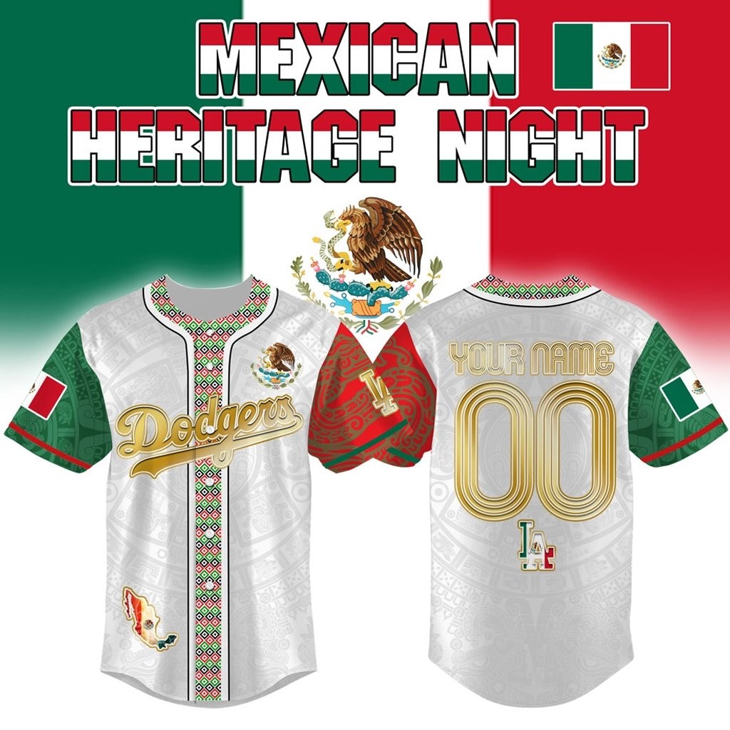 Custom Name and Number Los Angeles Dodgers x Mexican Heritage Night 2026 Baseball Jersey