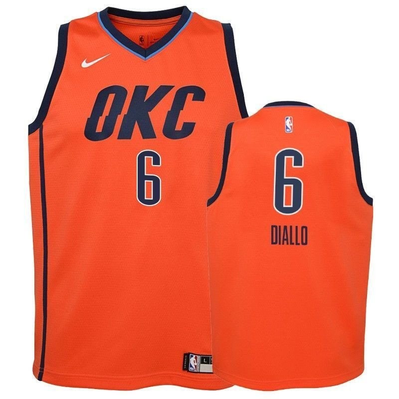 Youth Thunder Hamidou Diallo 6 2018-19 Earned Orange Jersey Unisex Multicolor