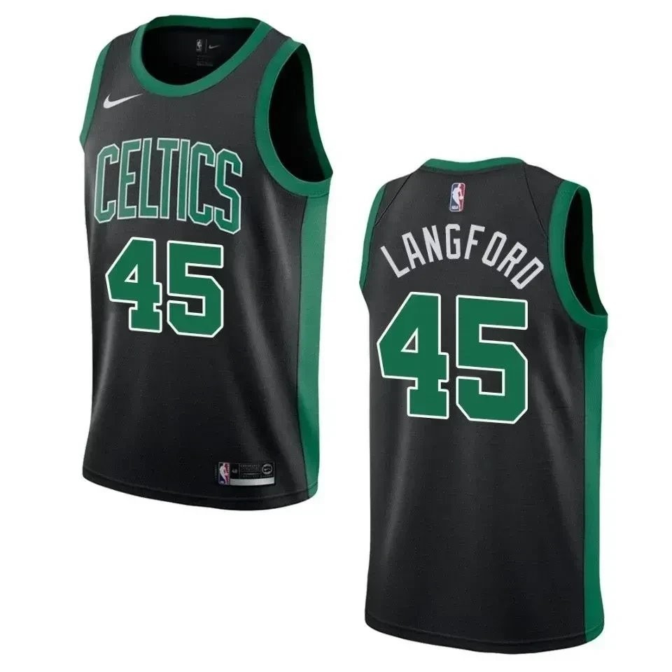 Men's Boston Celtics 45 Romeo Langford Statement Swingman Jersey - Black