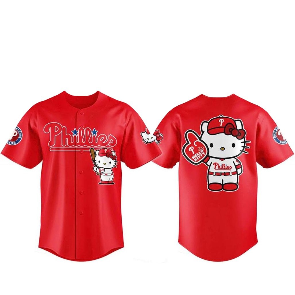 Philadelphia Phillies 2026 Hello Kitty Night Red Baseball Jersey