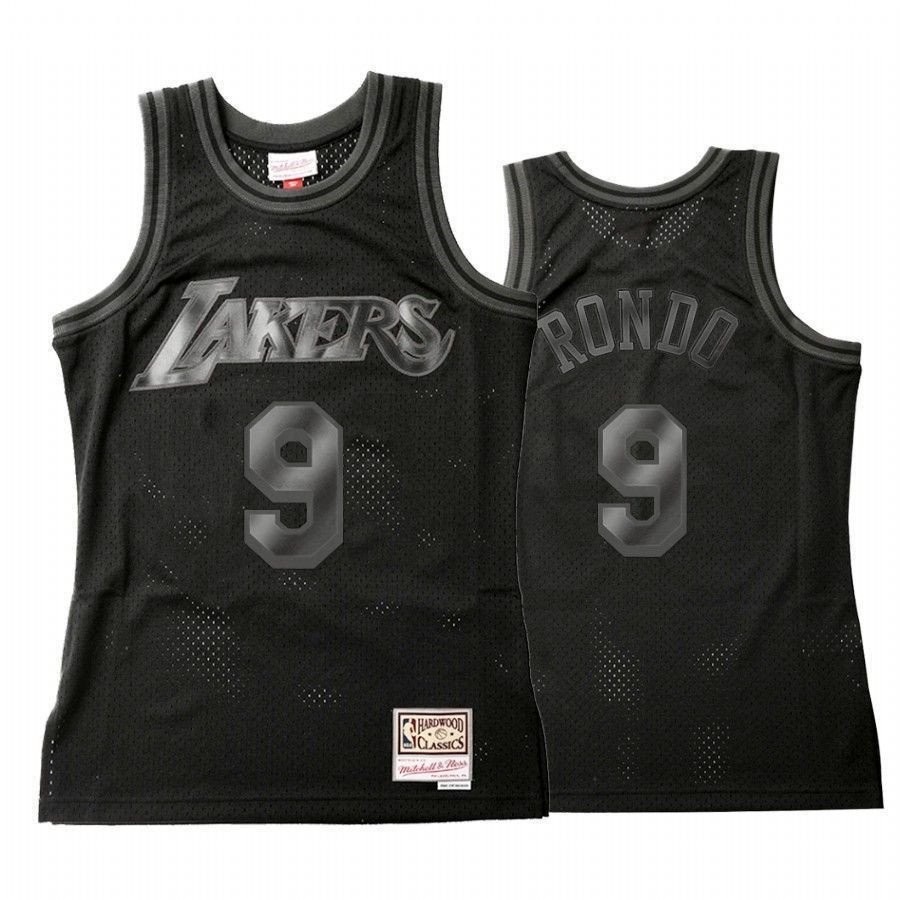 Men's Los Angeles Lakers Rajon Rondo 9 Throwback Tonal Jersey - 100% Polyester Multicolor