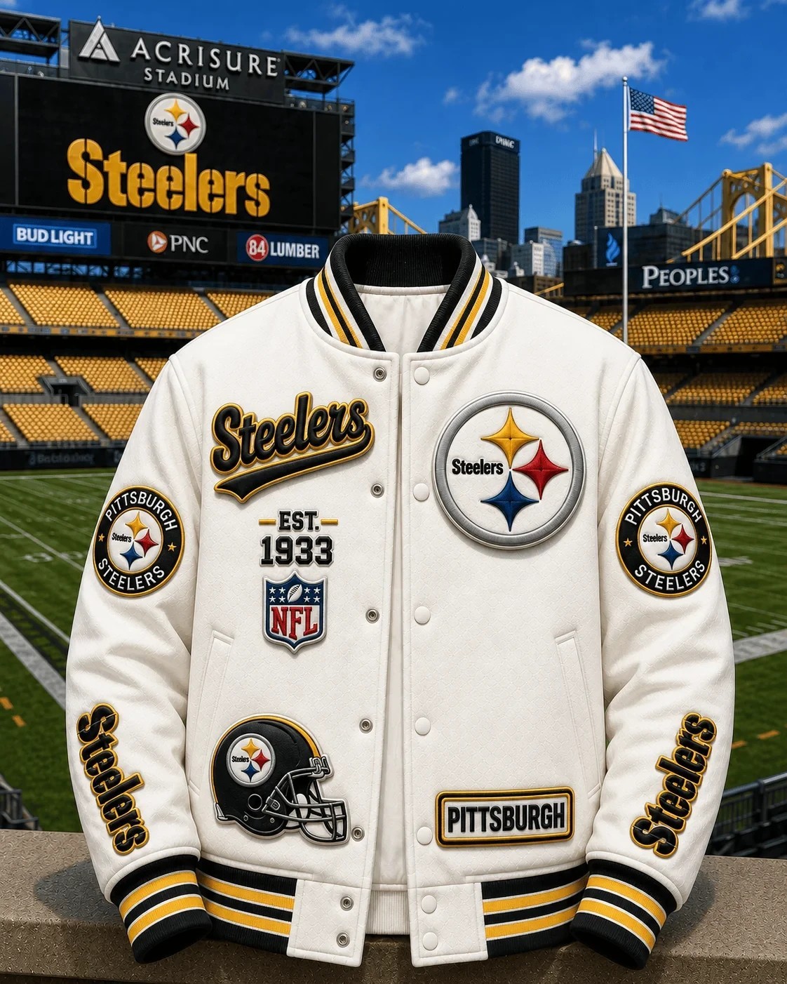 Musemora - Unisex Pittsburgh Steelers Jacket - Football