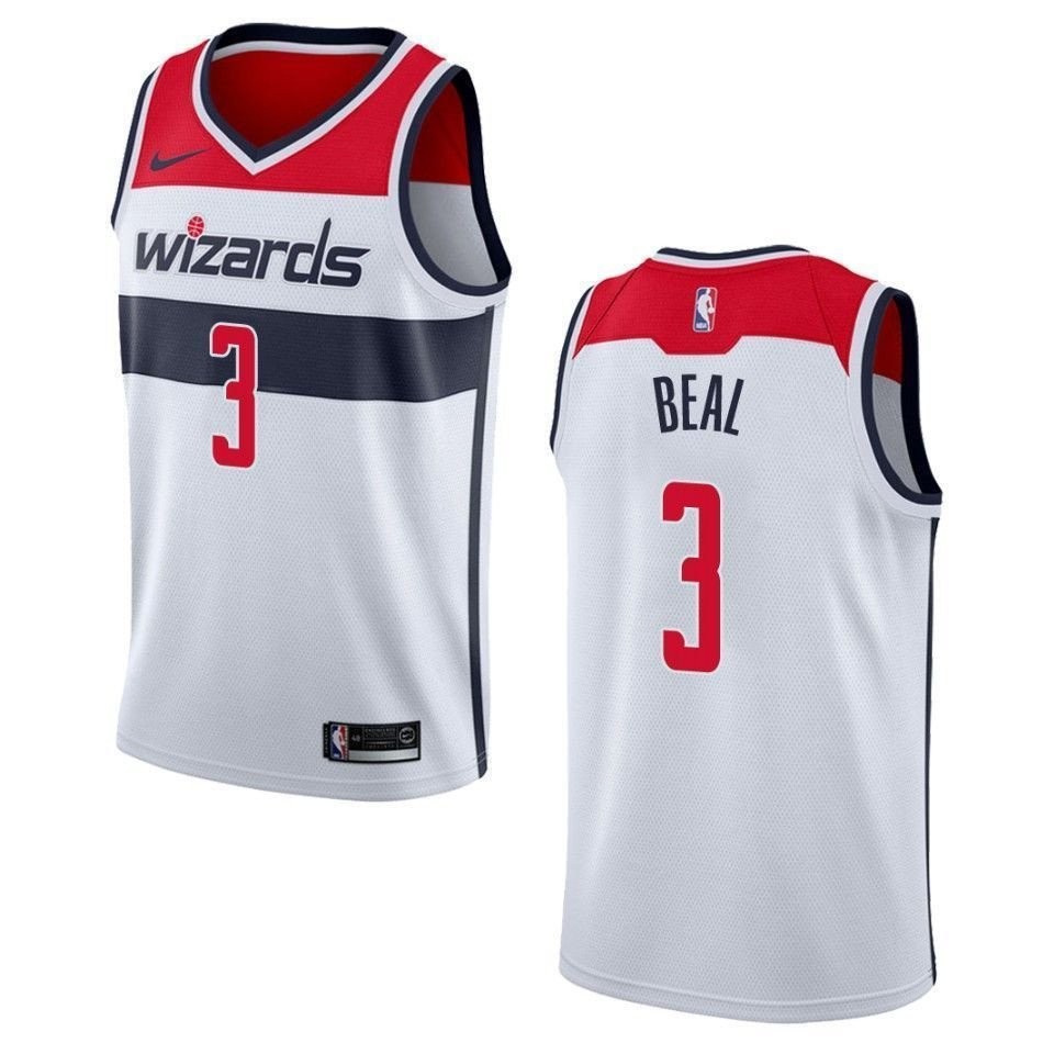 Men's Washington Wizards 3 Bradley Beal Association Swingman Jersey - White