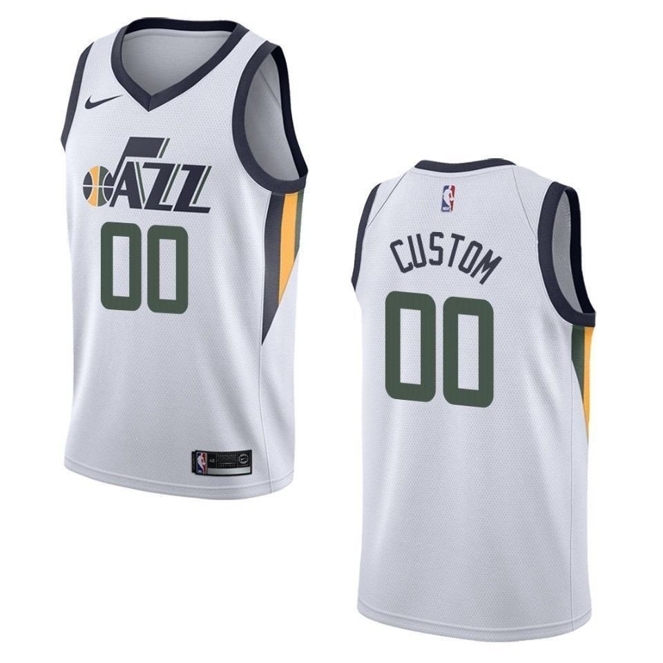 Men's Utah Jazz 00 Custom Association Swingman Jersey White