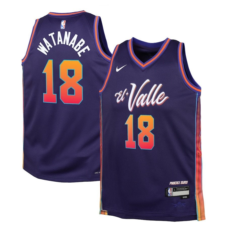 Yuta Watanabe Phoenix Suns 2023/24 City Edition Youth Swingman Jersey Purple