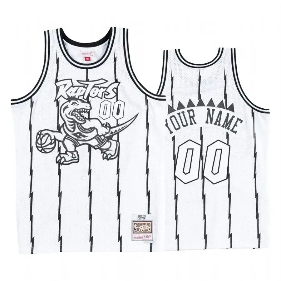 Men's Toronto Raptors Custom 00 White Black Jersey - Concord Collection