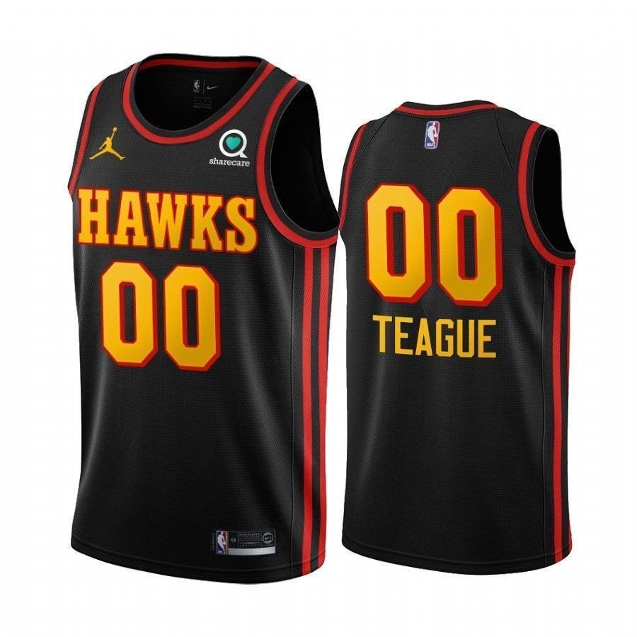 Men's Atlanta Hawks Jeff Teague 00 Black Classic Jersey 100% Polyester S-3XL