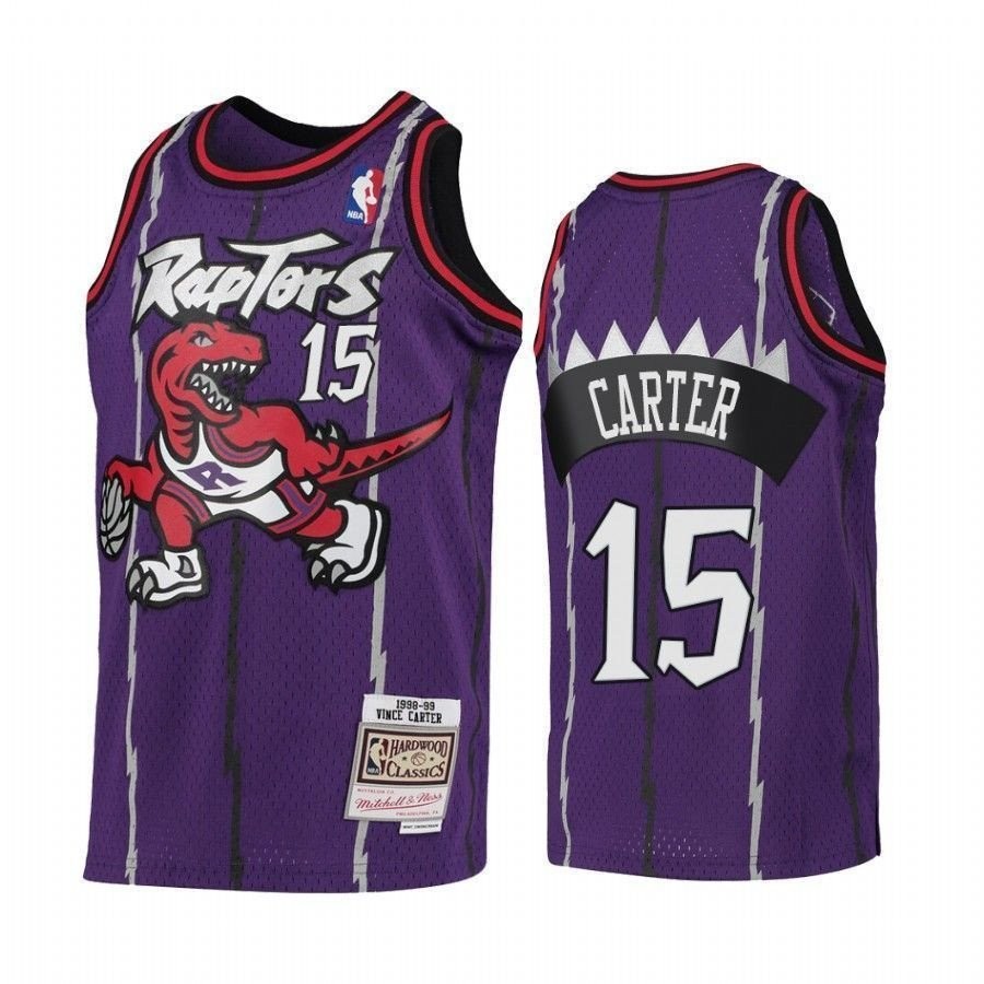 Youth Raptors Vince Carter 1998-99 Hardwood Classics Purple Jersey S-3XL