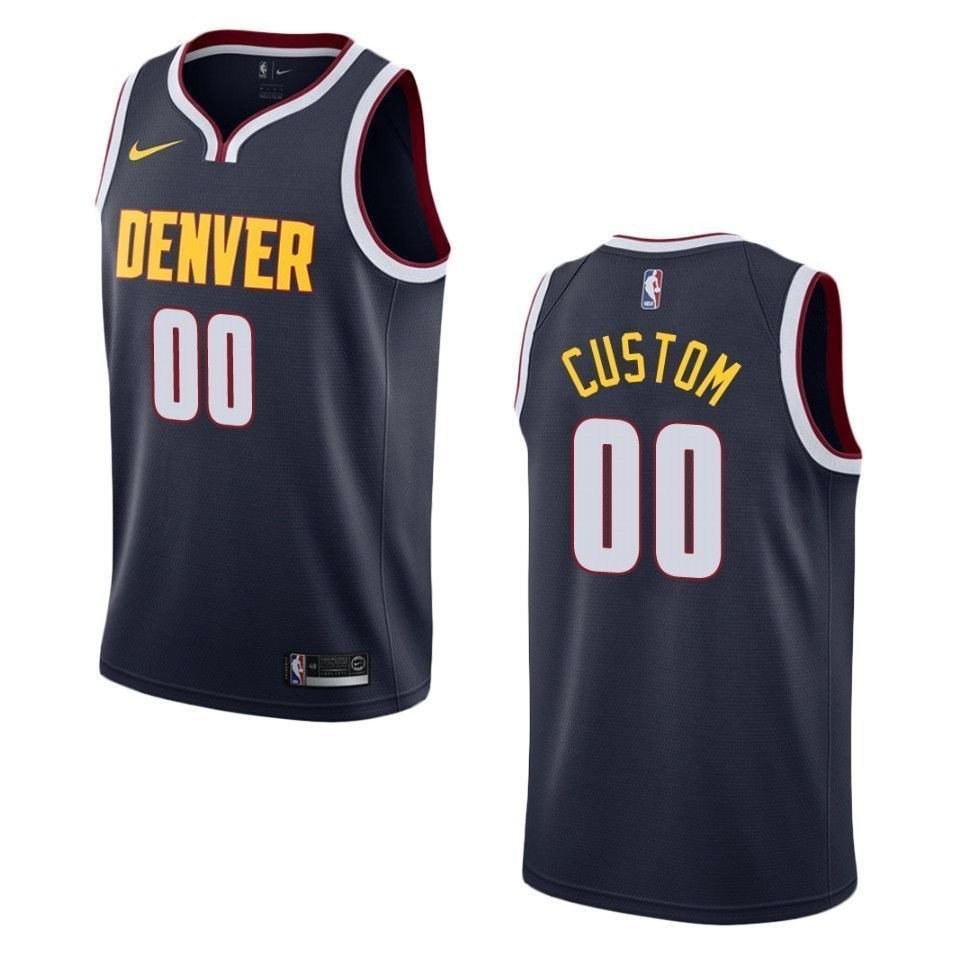 Men's Denver Nuggets 00 Custom Icon Swingman Jersey Navy